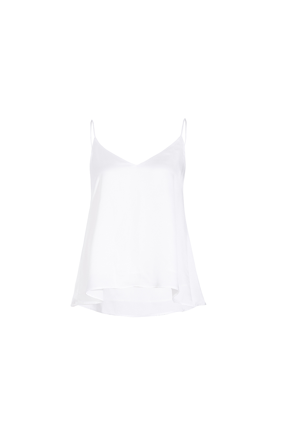 Áo hai dây lụa màu trắng