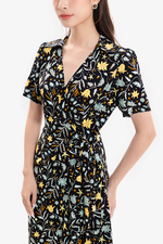 Đầm chữ A wrap dress họa tiết hoa