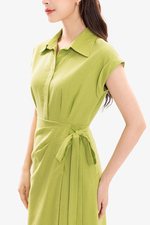 Đầm công sở wrap dress phối nơ