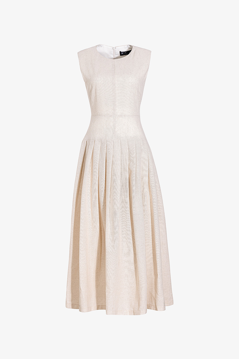 Đầm xòe xếp ly dáng dài sát nách