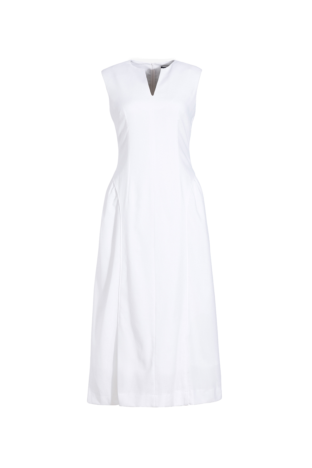 Đầm trắng đi tiệc dáng xòe dài cổ V