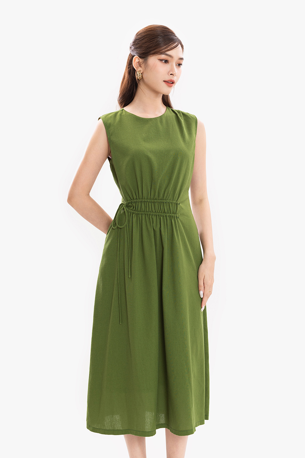 Đầm xòe sát nách eo bo chun