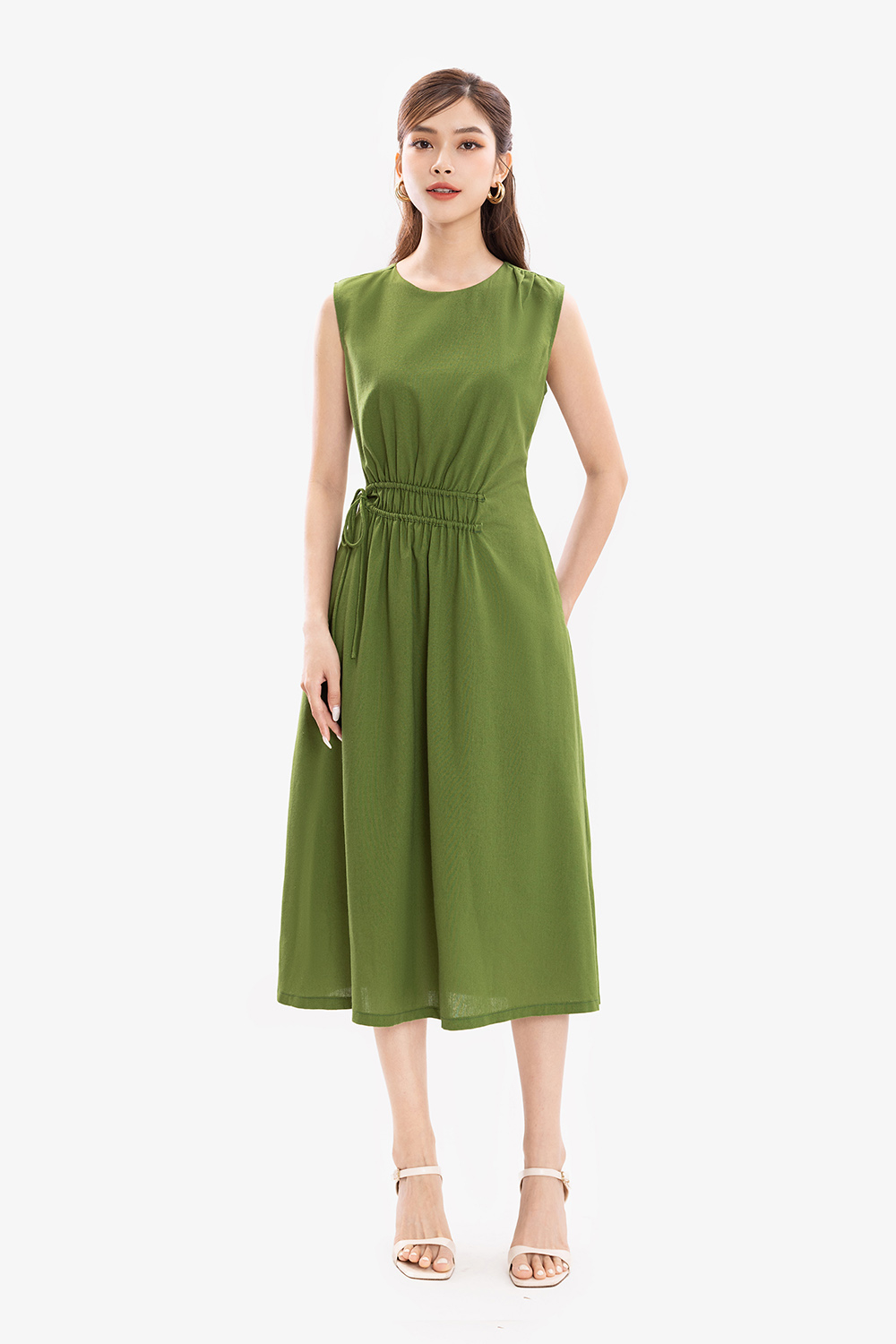 Đầm xòe sát nách eo bo chun