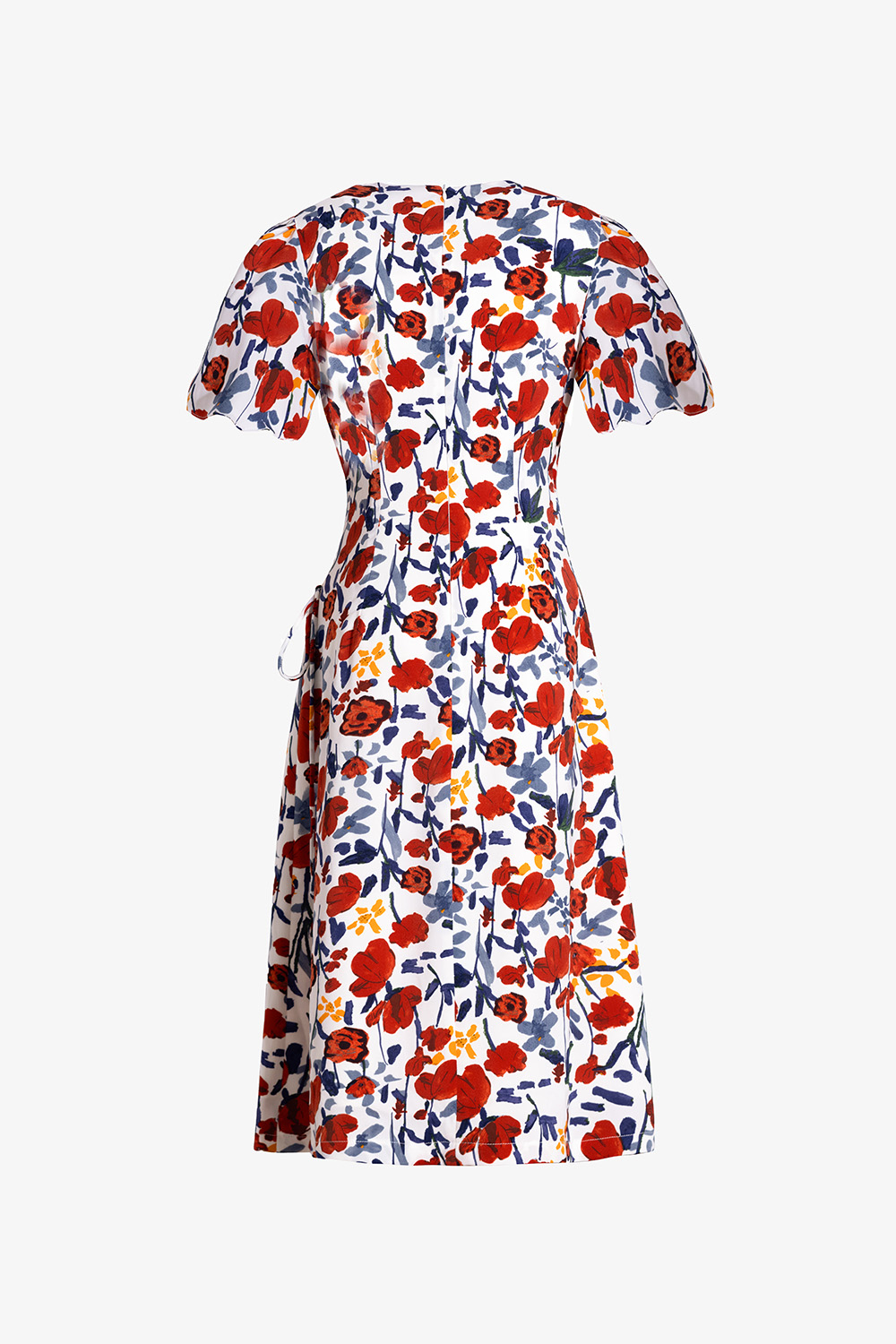 Đầm wrap dress họa tiết hoa eo thắt nơ