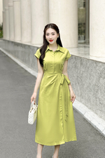 Đầm công sở wrap dress phối nơ