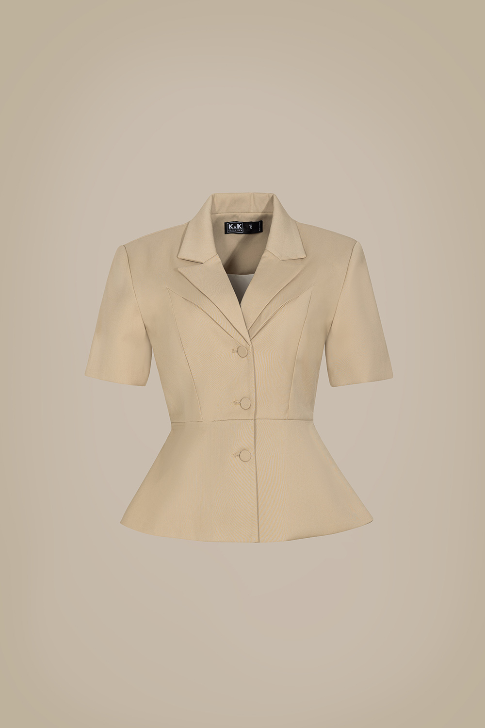 Áo kiểu công sở cổ đan tông tay ngắn