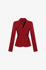 Áo blazer ôm màu đỏ dáng peplum