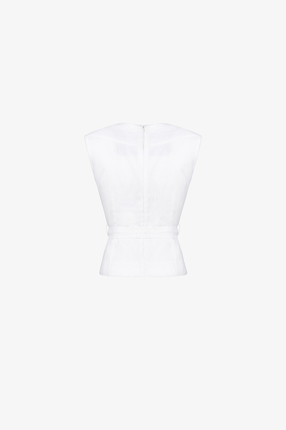 Áo gile trắng công sở kèm belt