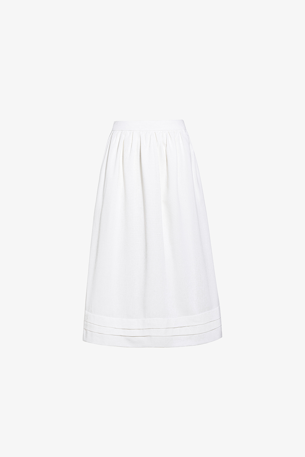 Chân váy linen dáng xòe màu trắng