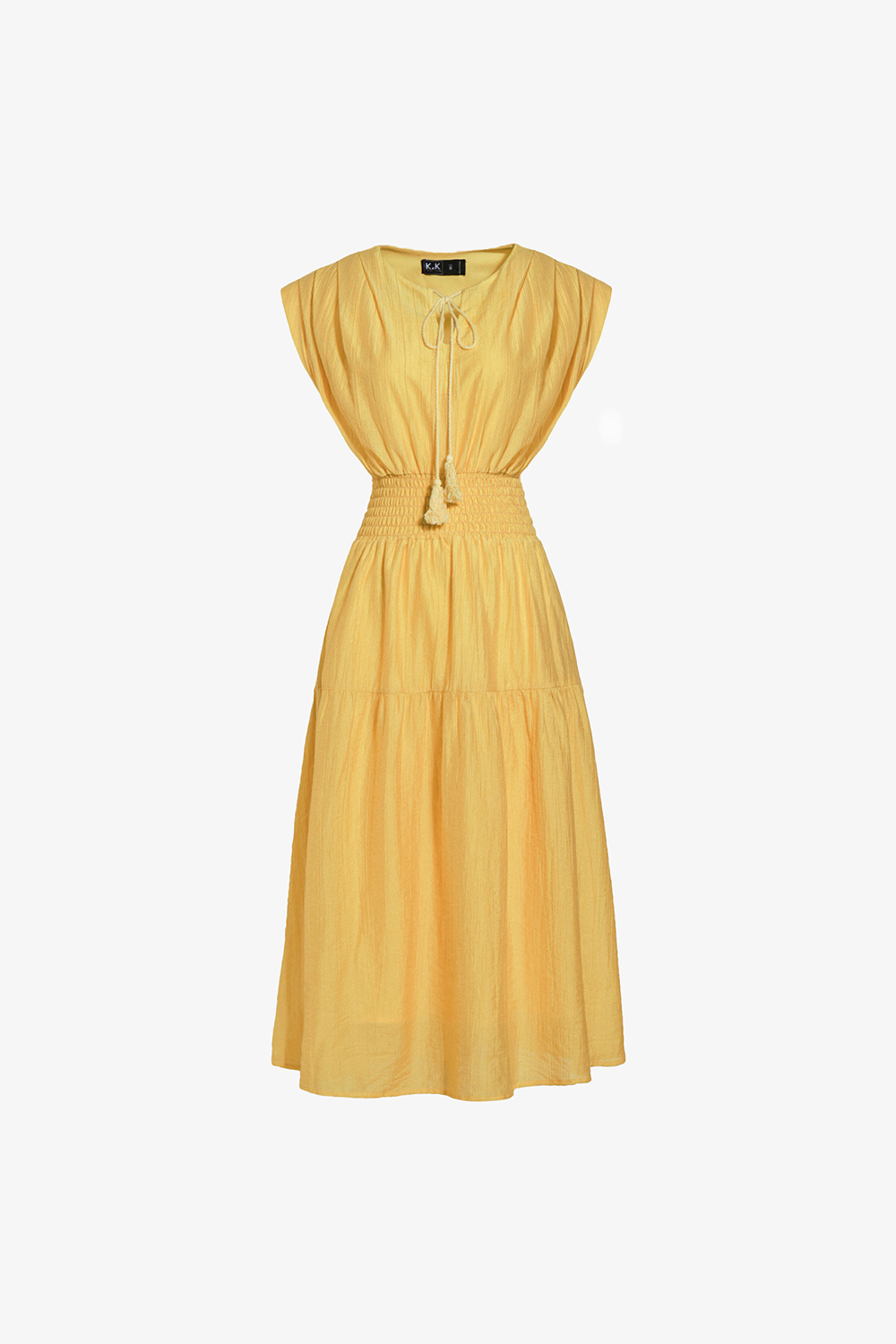 Đầm xòe dáng dài nhấn eo bo chun