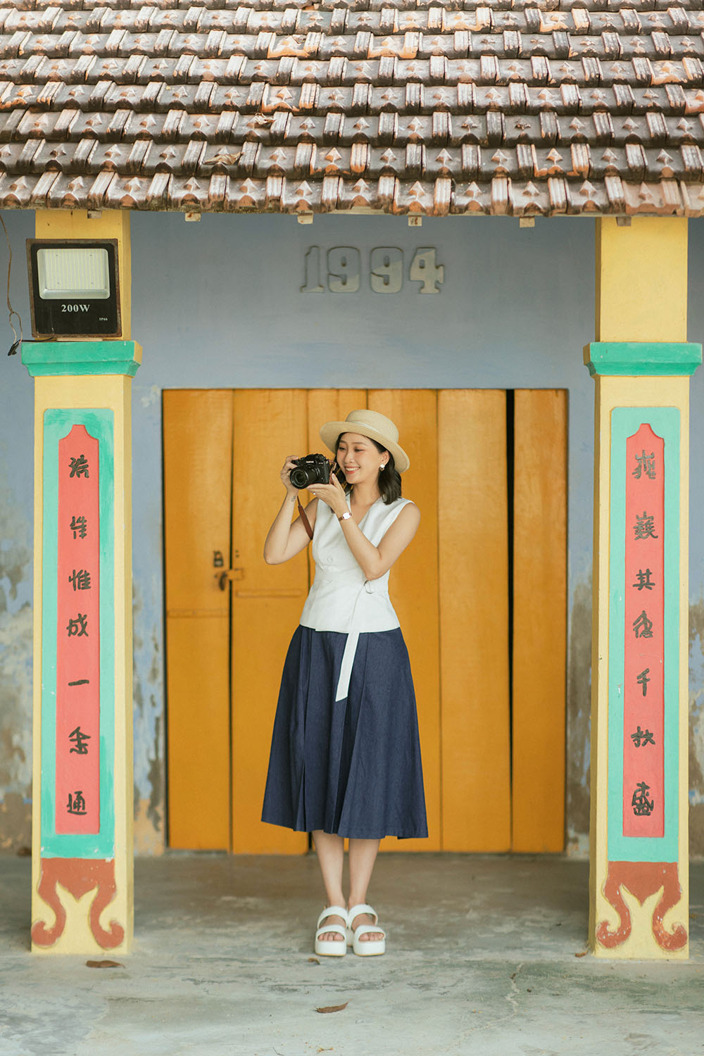 Chân váy denim dáng xoè xếp ly CV07-33