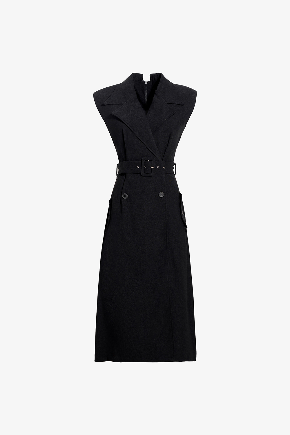 Đầm đen công sở dáng chữ A kèm belt