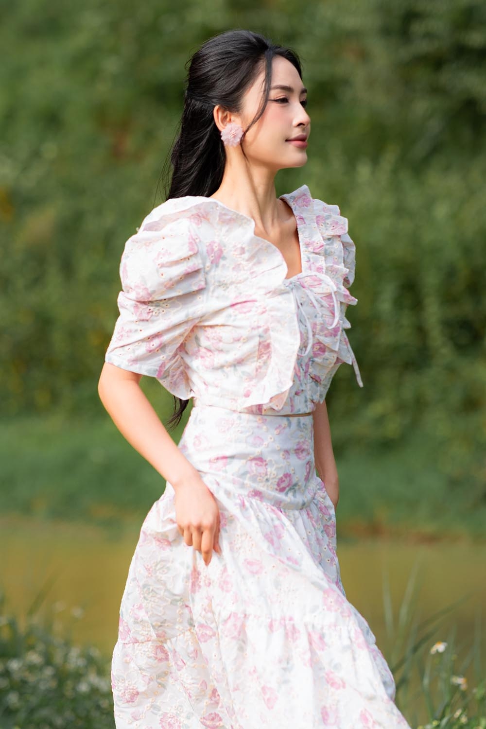 Áo hoa kiểu nữ croptop tay phồng ASM20-30