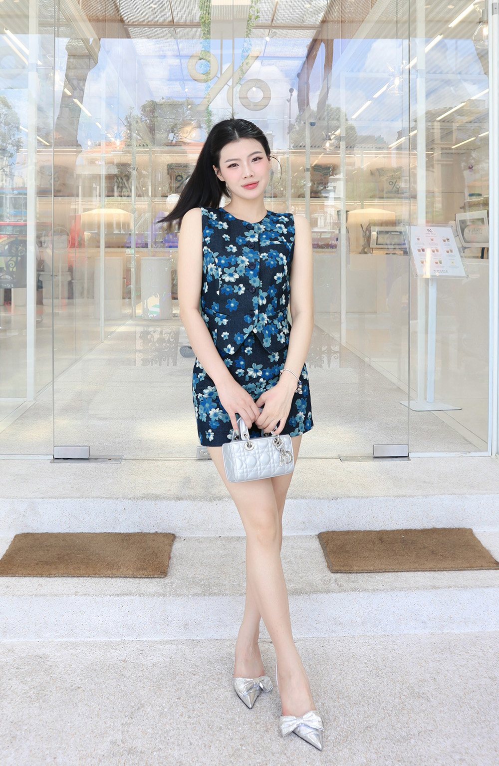 Áo gile nữ denim họa tiết hoa ASM20-18