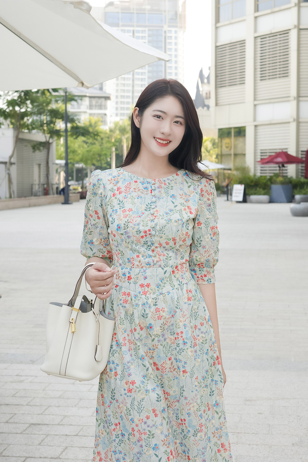 Đầm xòe họa tiết hoa nhí nhiều màu