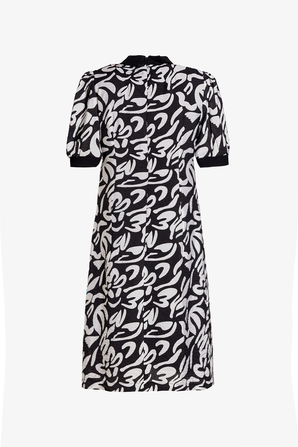 Đầm đen công sở họa tiết cổ sen