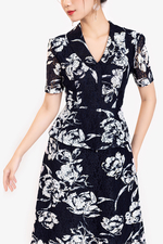 Đầm peplum dáng chữ A họa tiết hoa