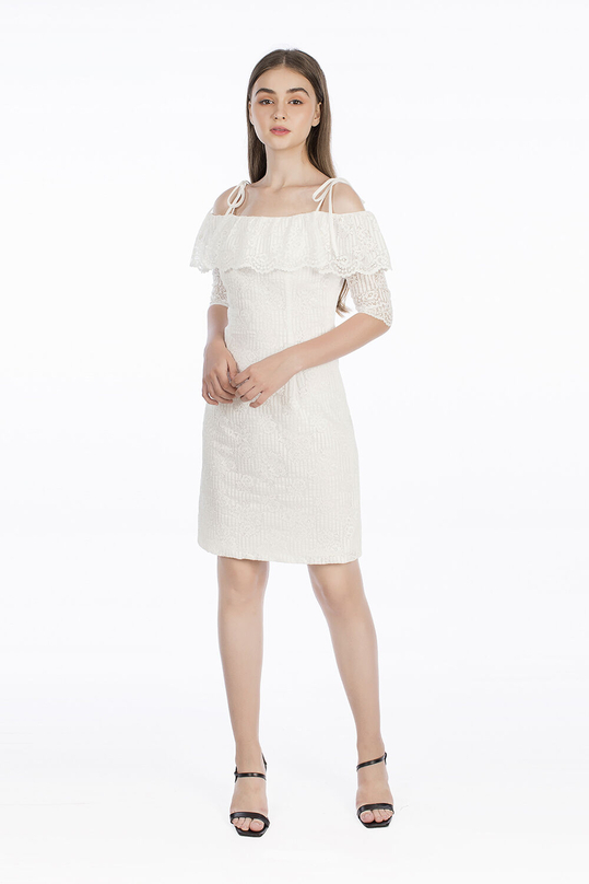 Đầm ren dáng chữ A trễ vai HL11-29