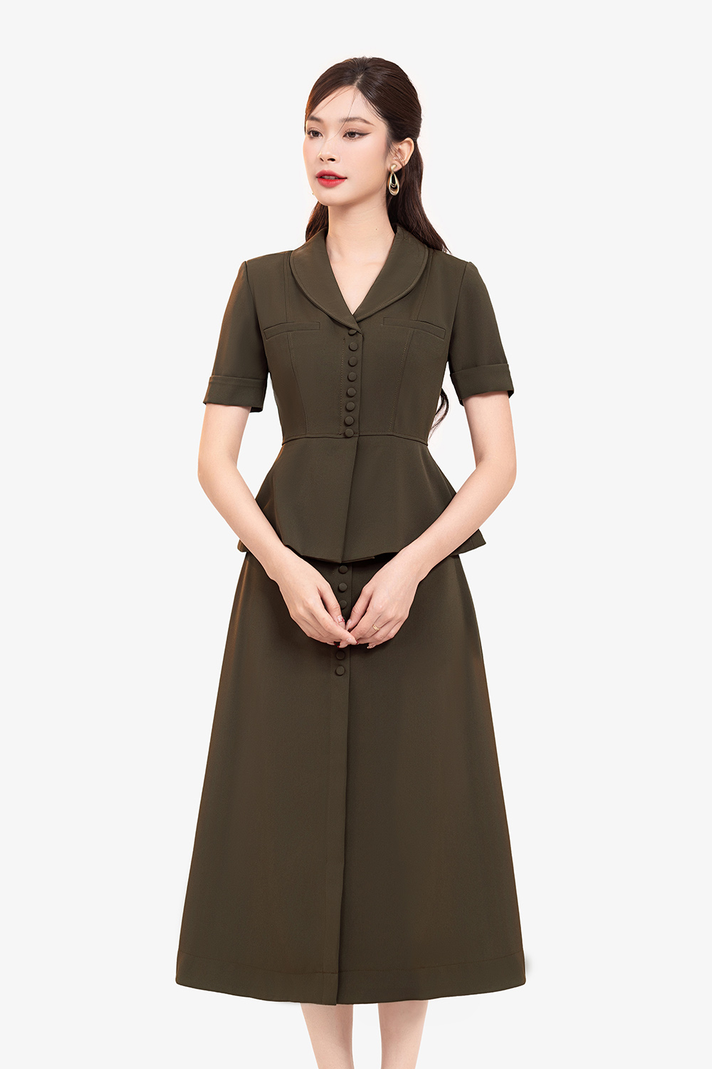 Áo kiểu công sở nữ dáng peplum