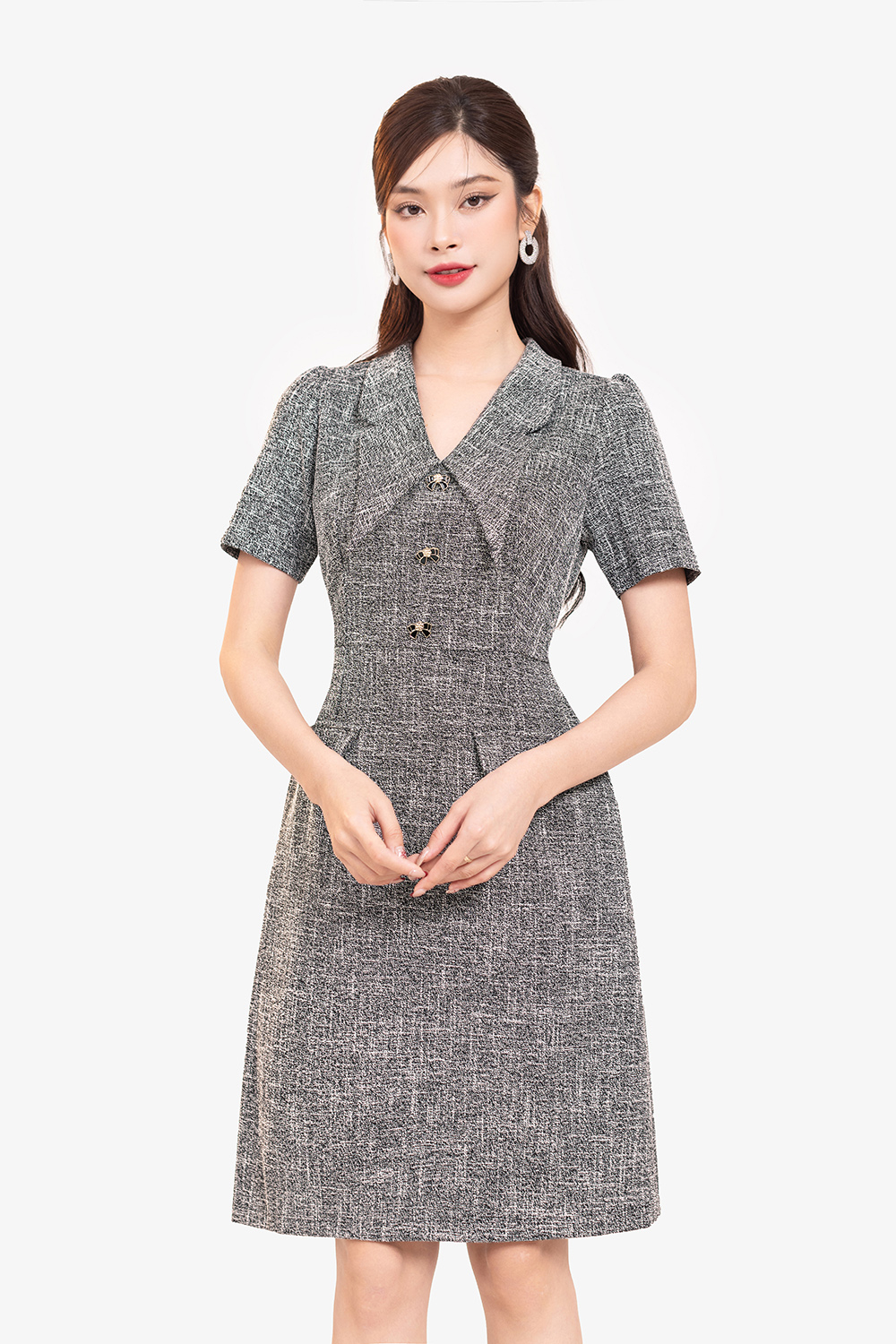 Kieu Trang Áo kiểu nữ công sở cổ xếp ly tay lỡ thời trang Eden - ASM248