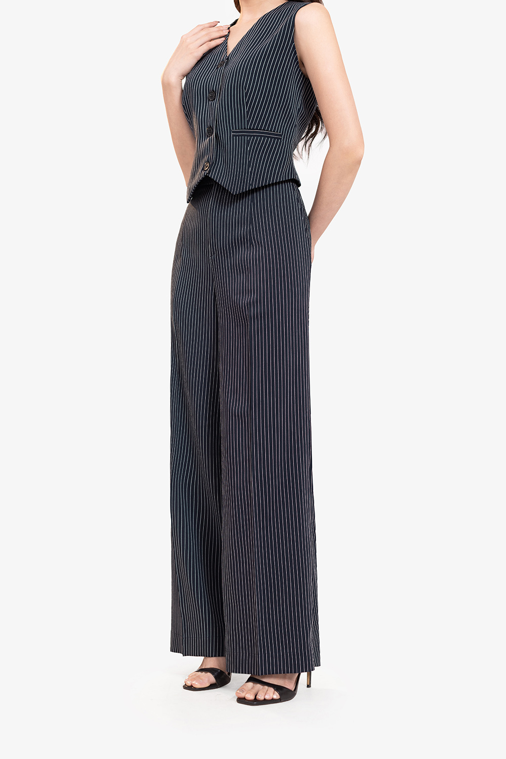 Quần công sở ống suông kẻ sọc