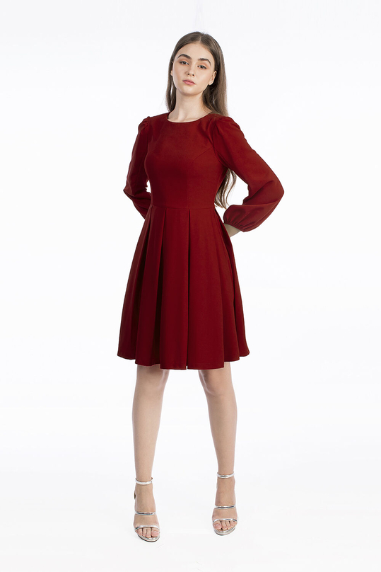 Đầm xòe xếp ly dài tay KK94-09