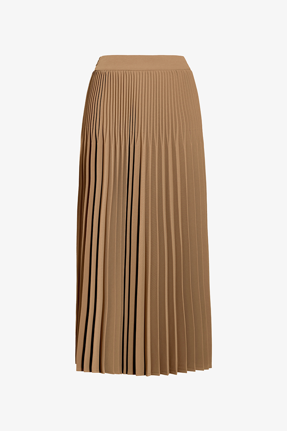 Chân váy xếp ly dáng dài màu nâu be