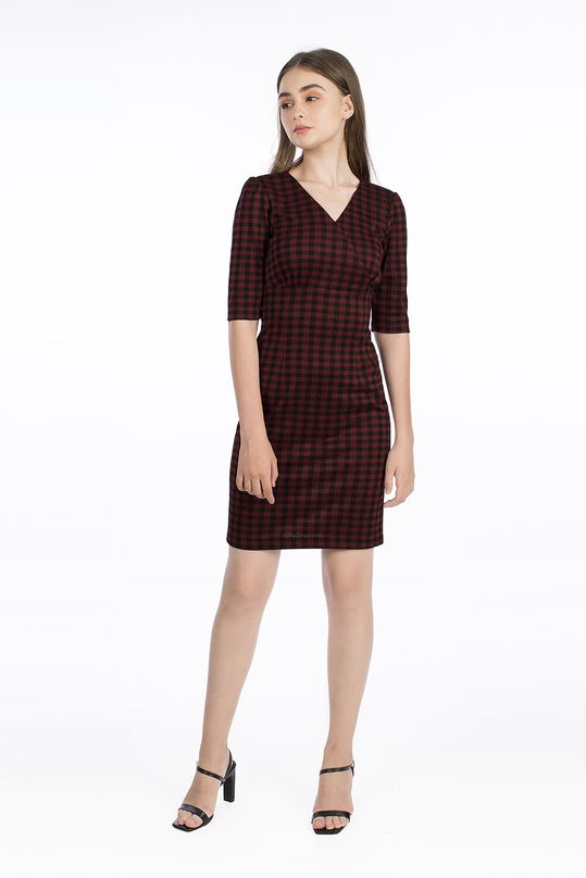 Đầm ôm body họa tiết caro KK94-19