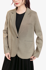 Áo khoác blazer nữ tay dài họa tiết caro