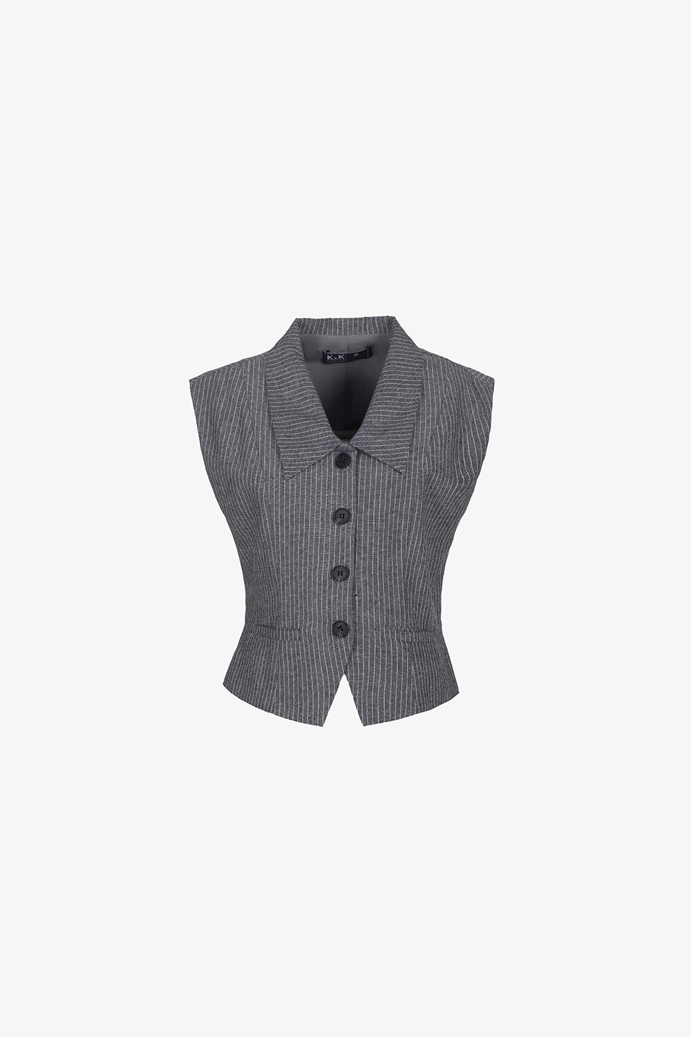 Áo gile công sở kẻ sọc màu xám