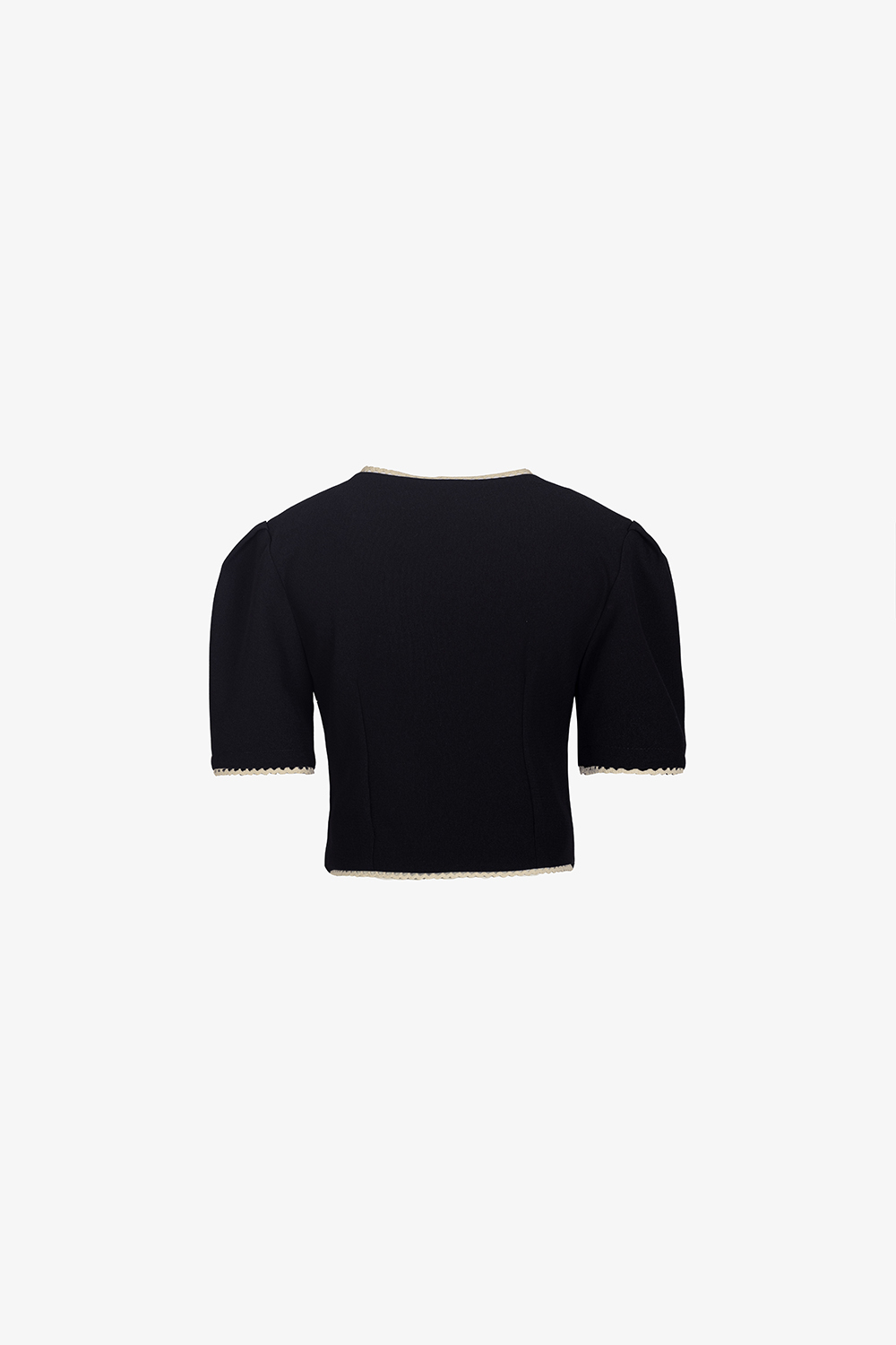 Áo kiểu công sở nữ màu đen viền ren