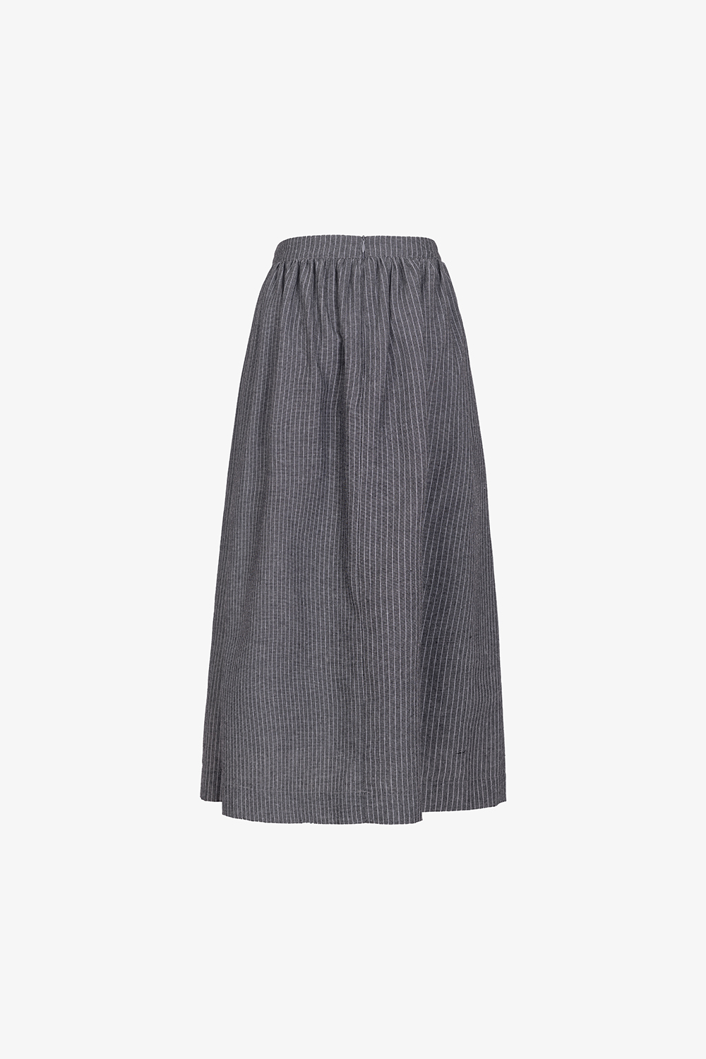 Chân váy linen dáng xòe họa tiết kẻ sọc