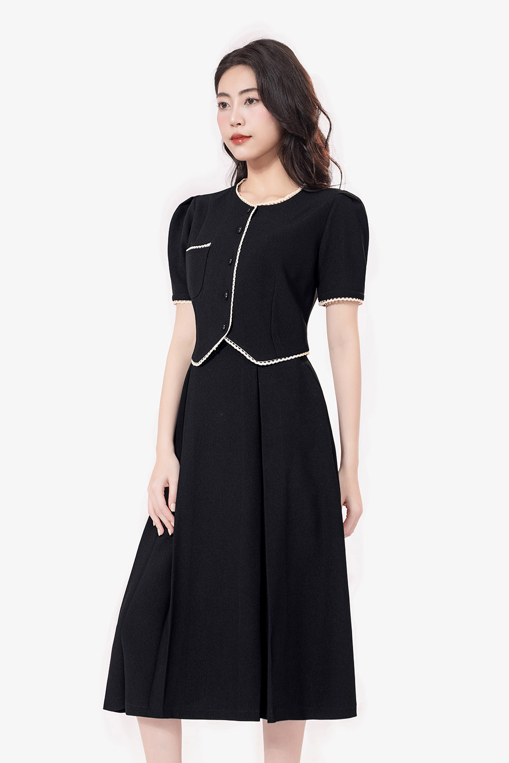 Chân váy đen công sở dáng dài