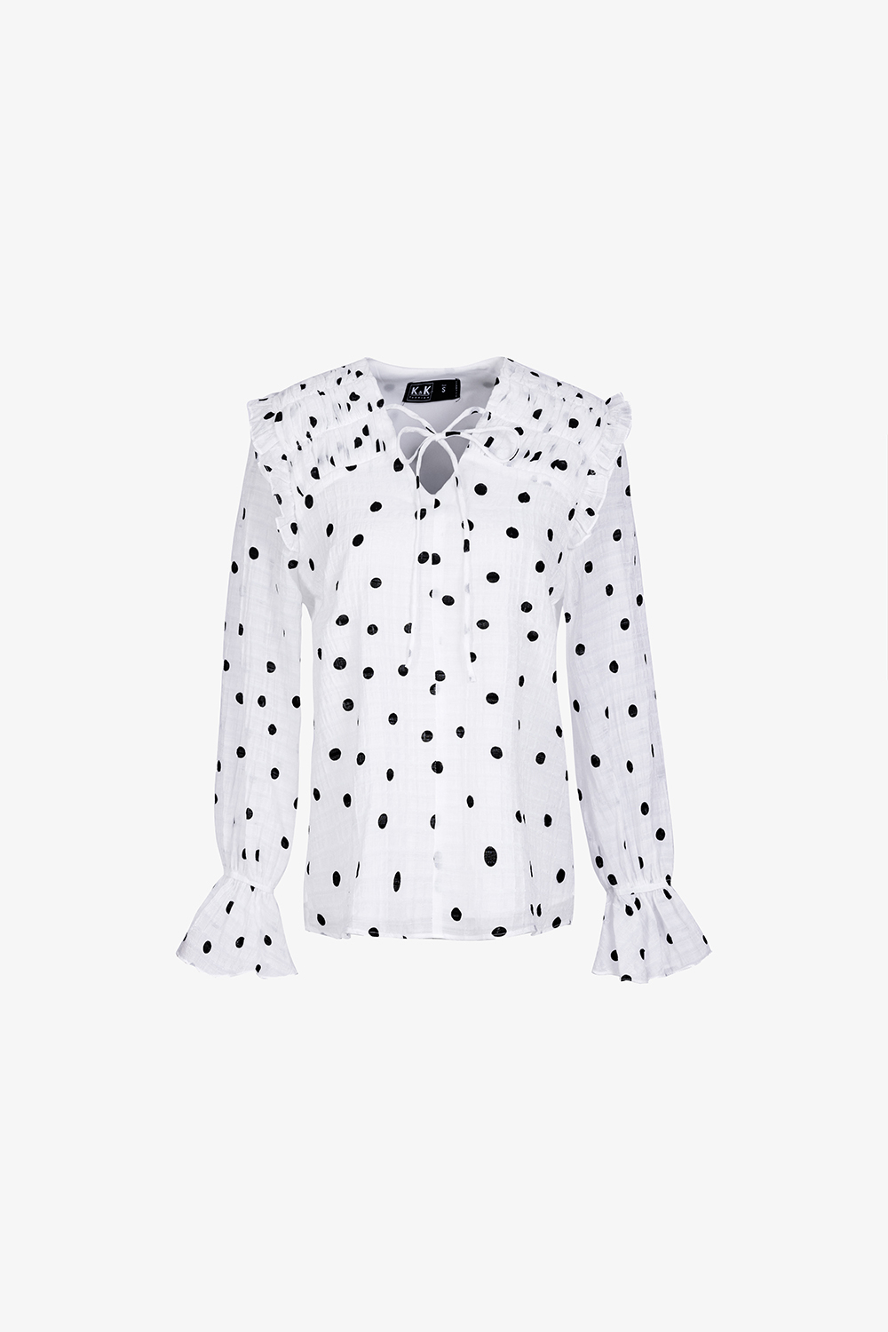 Set áo kiểu nữ và quần short chấm bi