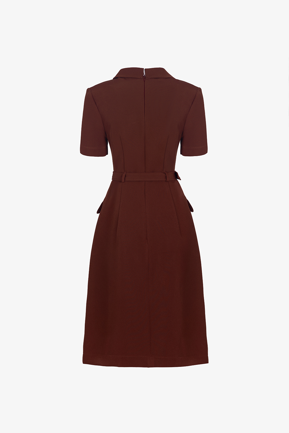 Đầm đỏ dáng chữ A kèm thắt lưng