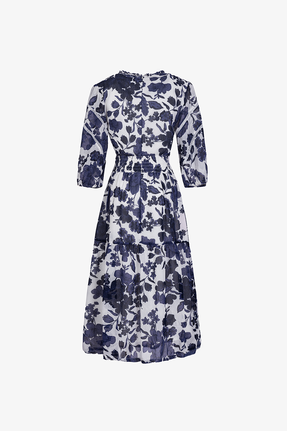 Đầm họa tiết dáng xòe đuôi cá tay lỡ