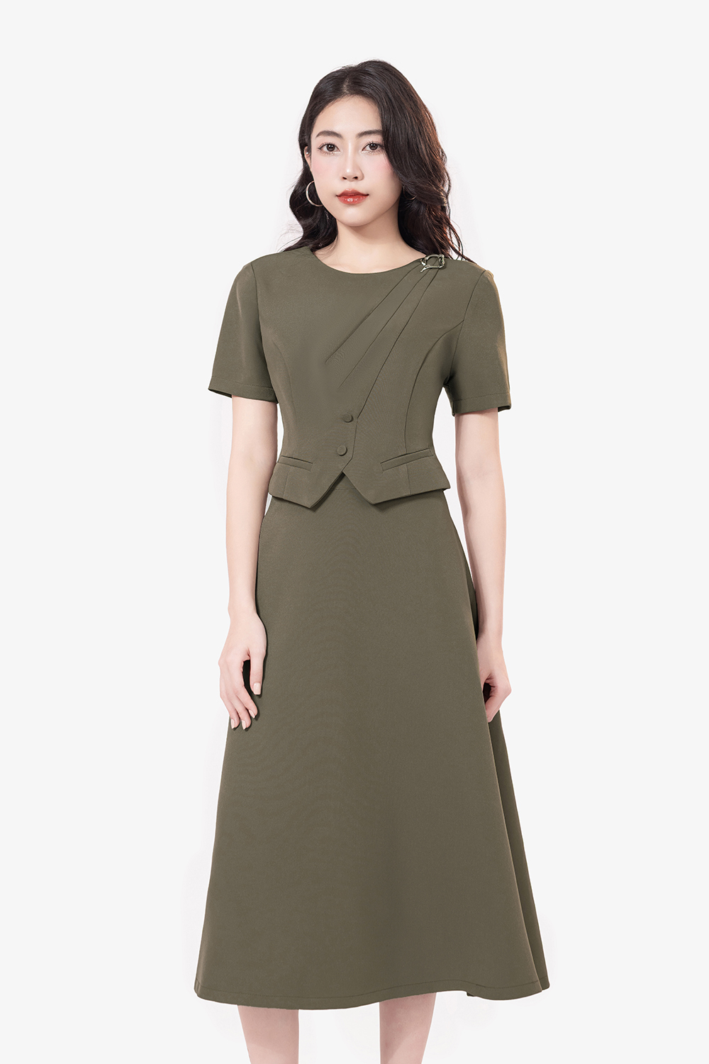 Áo công sở nữ dáng ngắn croptop