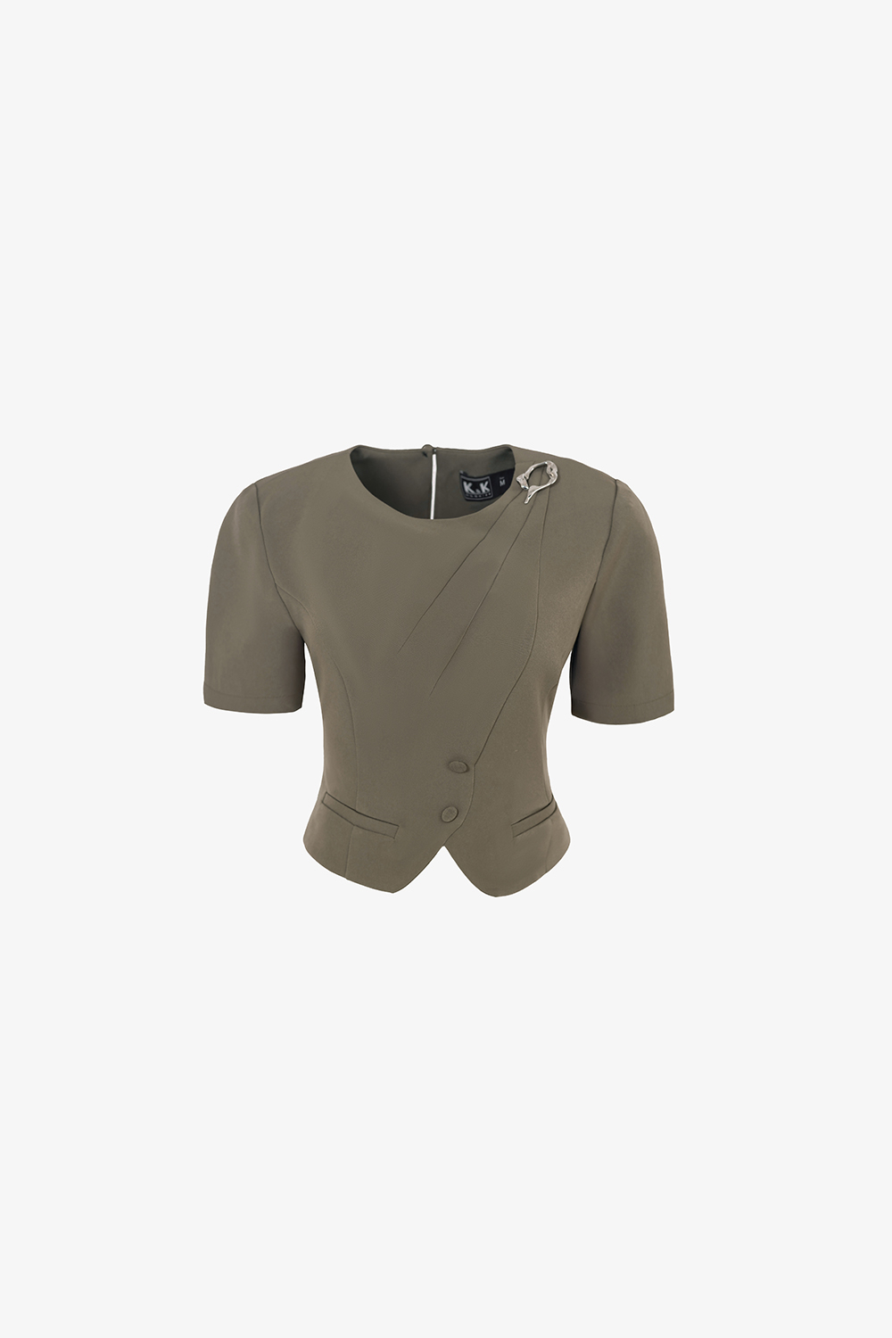 Áo công sở nữ dáng ngắn croptop