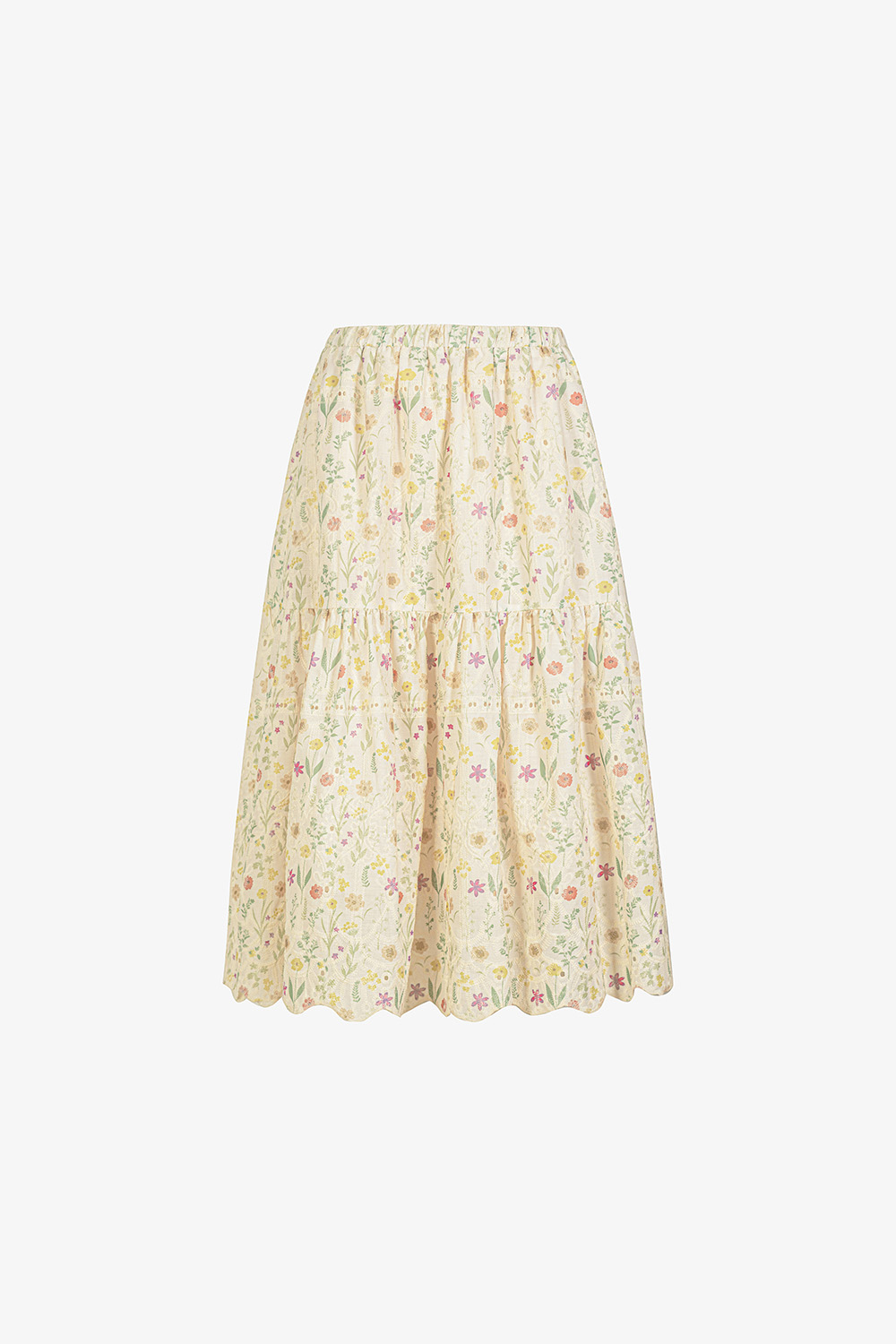 Chân váy xòe hoa nhí dáng dài