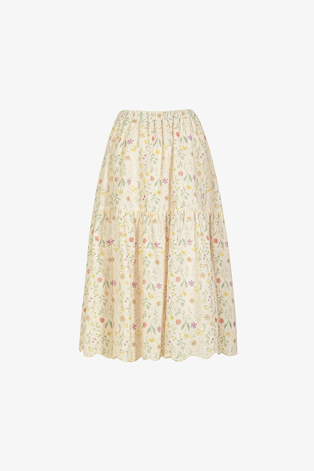 Chân váy xòe hoa nhí dáng dài