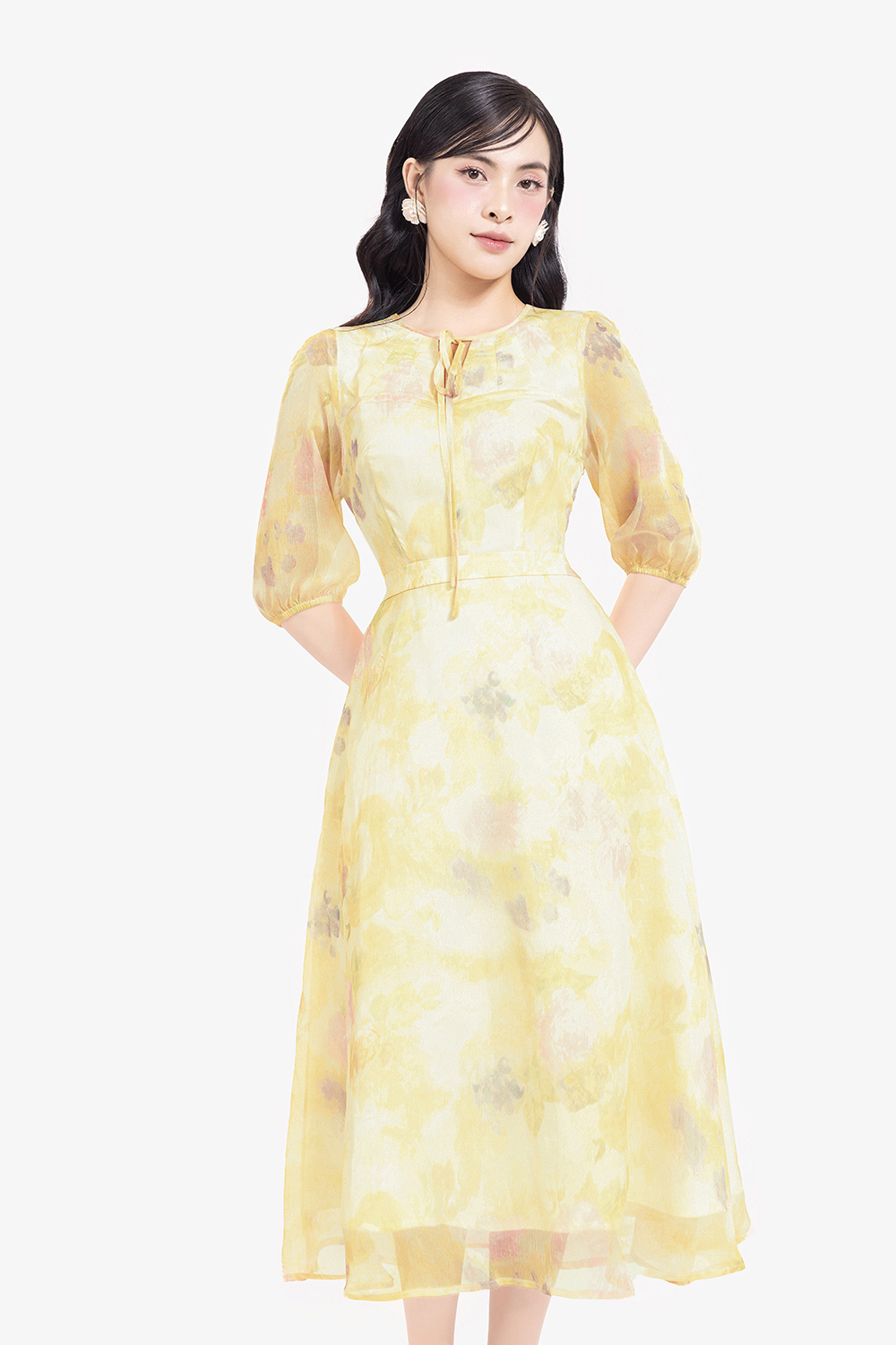 Đầm voan nhiều màu dáng dài tay lỡ