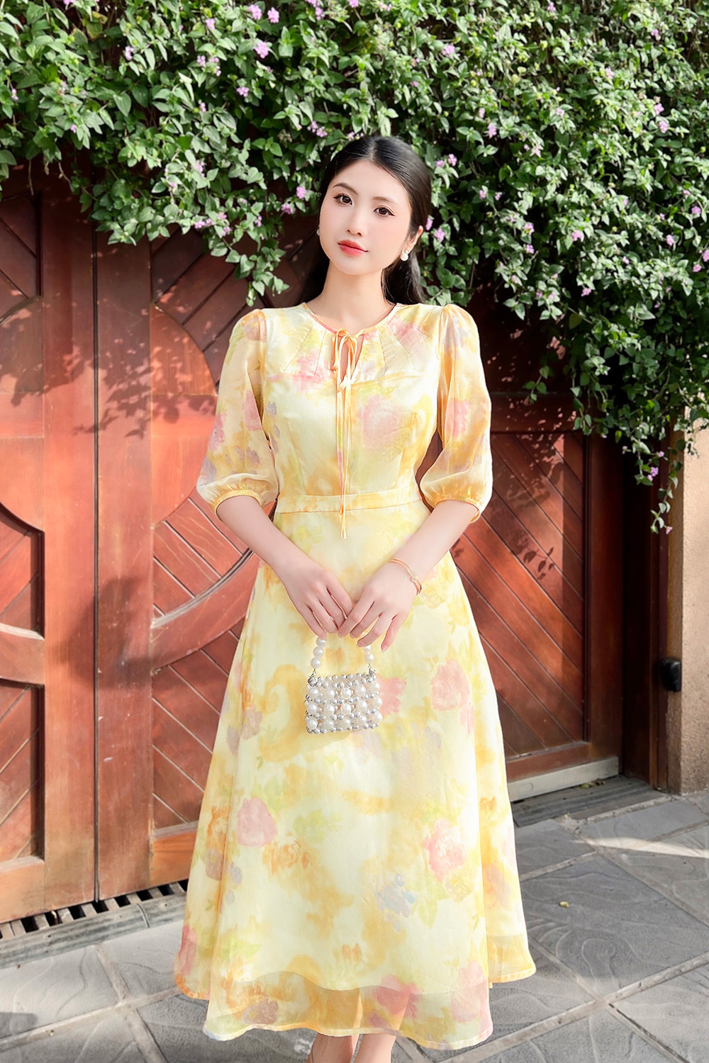 Đầm voan nhiều màu dáng dài tay lỡ