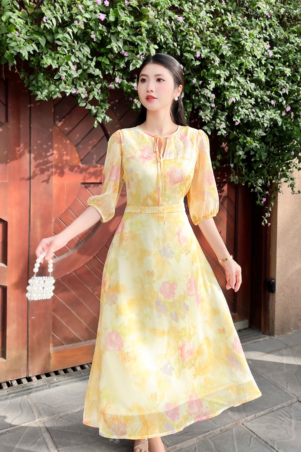 Đầm voan nhiều màu dáng dài tay lỡ