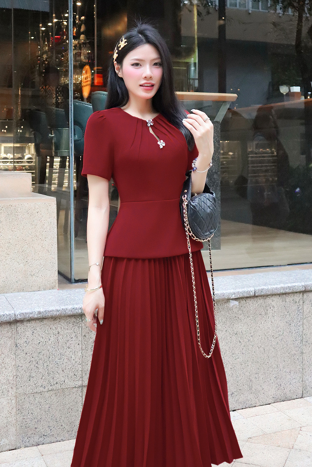 Áo kiểu peplum công sở đẹp sang trọng ASM24-01