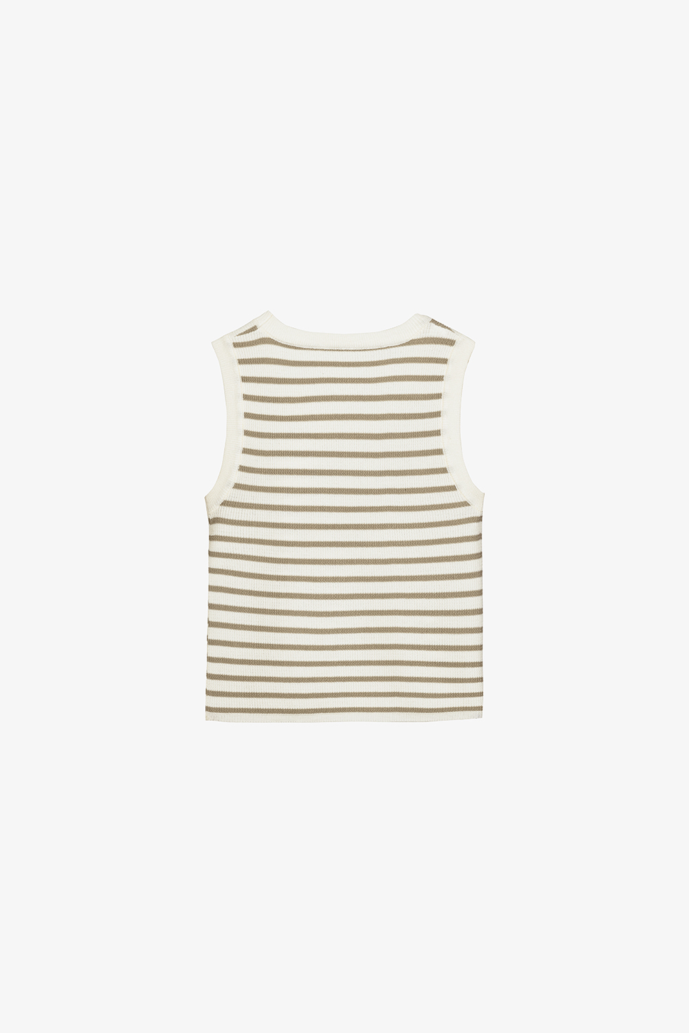 Áo len dệt kim ba lỗ sọc nâu