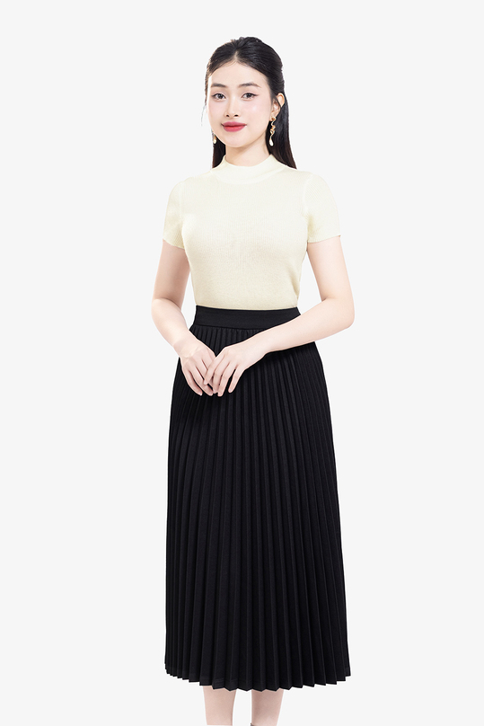 Áo len dệt kim nữ màu kem ASM24-29