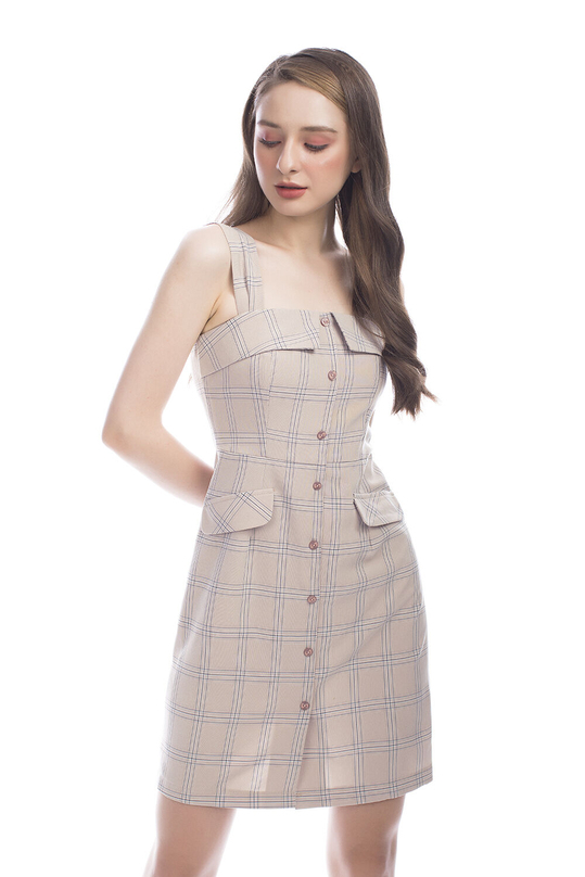 Váy hai dây họa tiết caro KK94-23