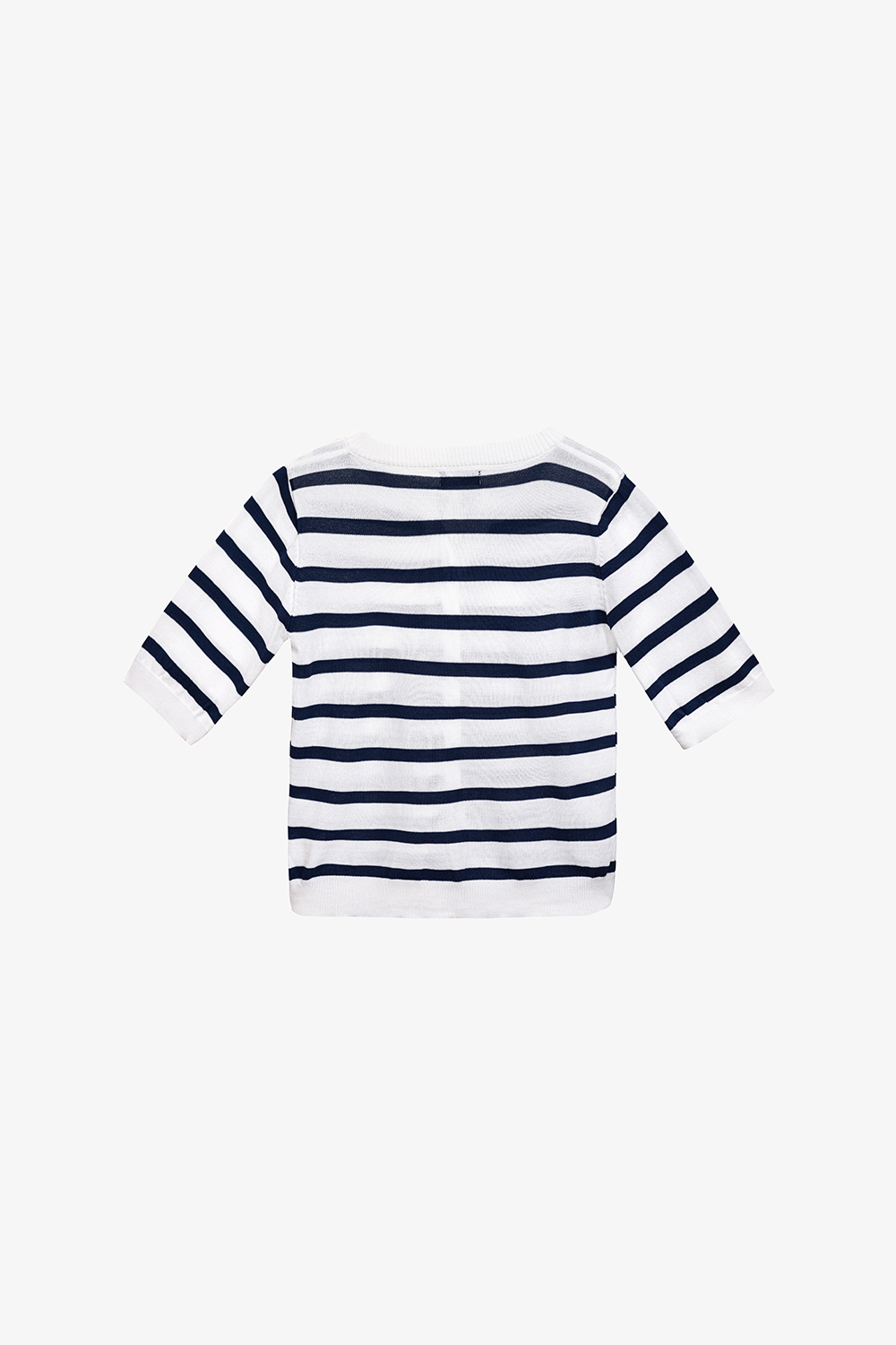 Áo len dệt kim trắng sọc xanh