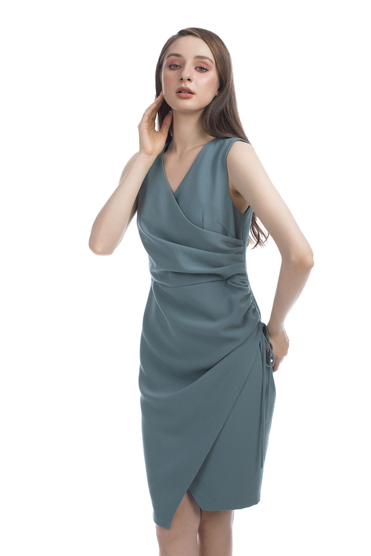 Đầm ôm body cổ tim vạt chéo KK94-25