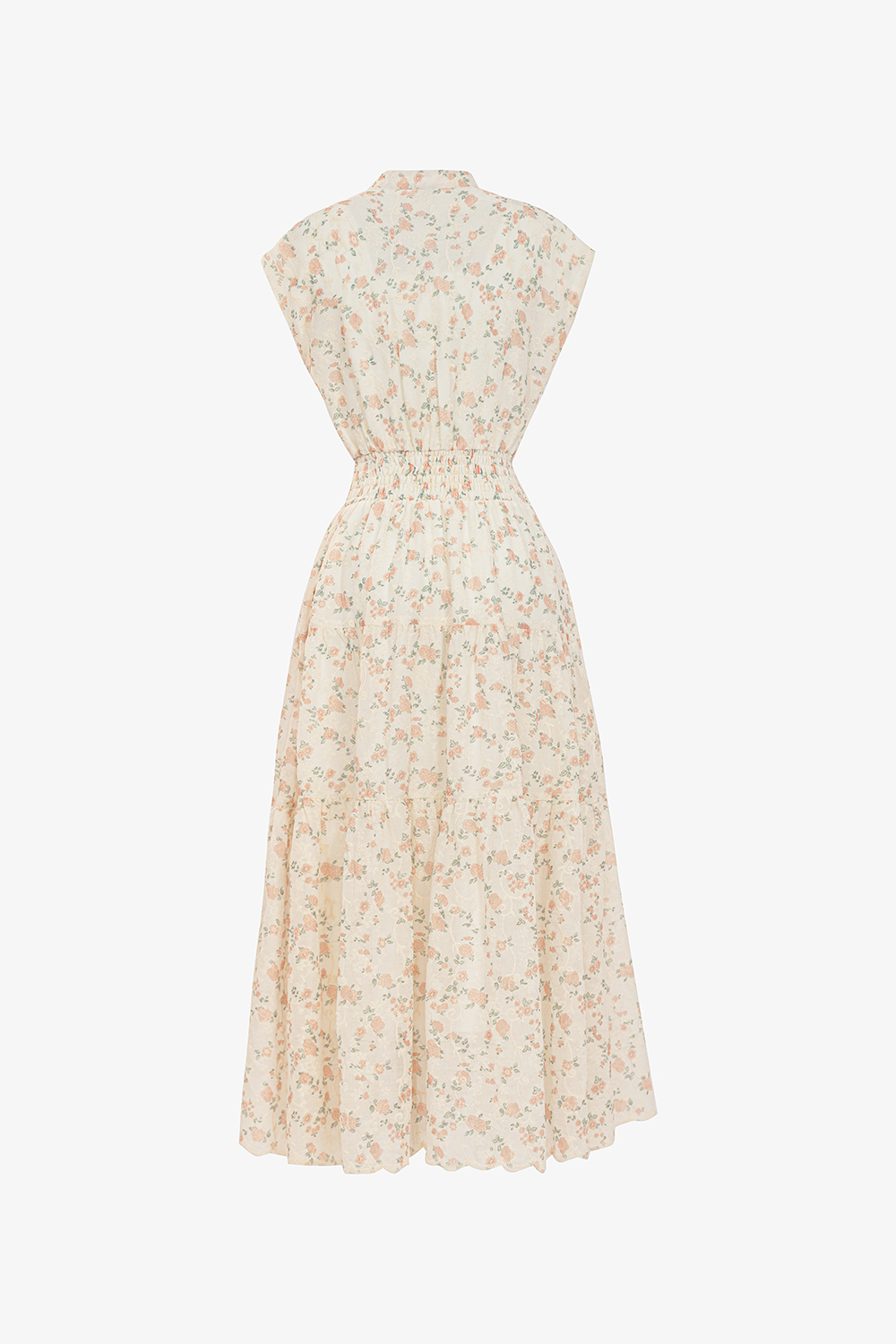 Đầm xô ren thêu dáng dài hoa cam